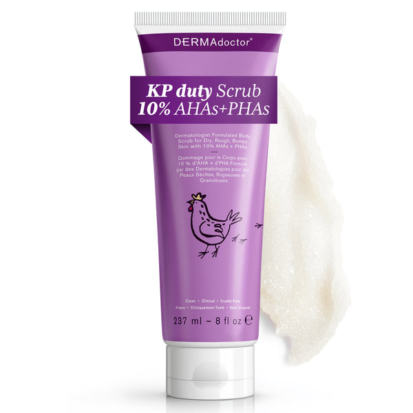 dermadoctor KP Duty Body Scrub Dermatologist Formulated Exfoliant for Keratosis Pilaris and Dry Rough Bumpy Skin with 10% AHAs + PHAs