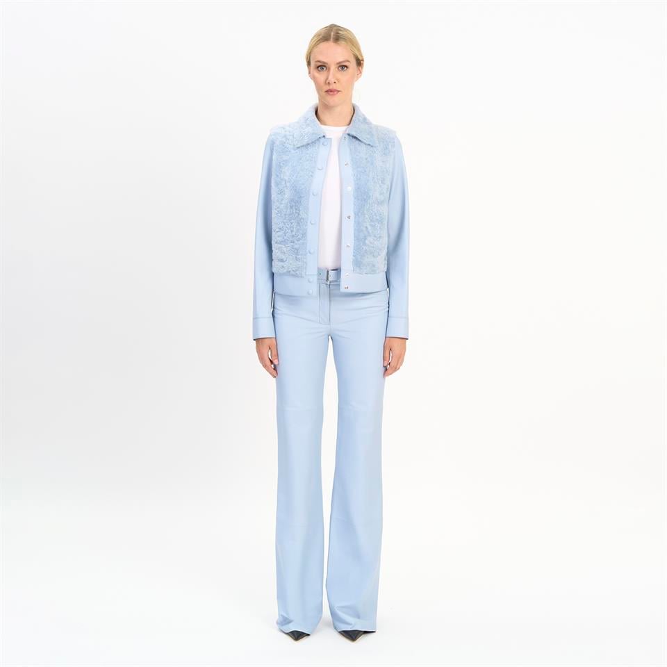 Desa 1972 K14413 | Shearling Short Collar Jacket