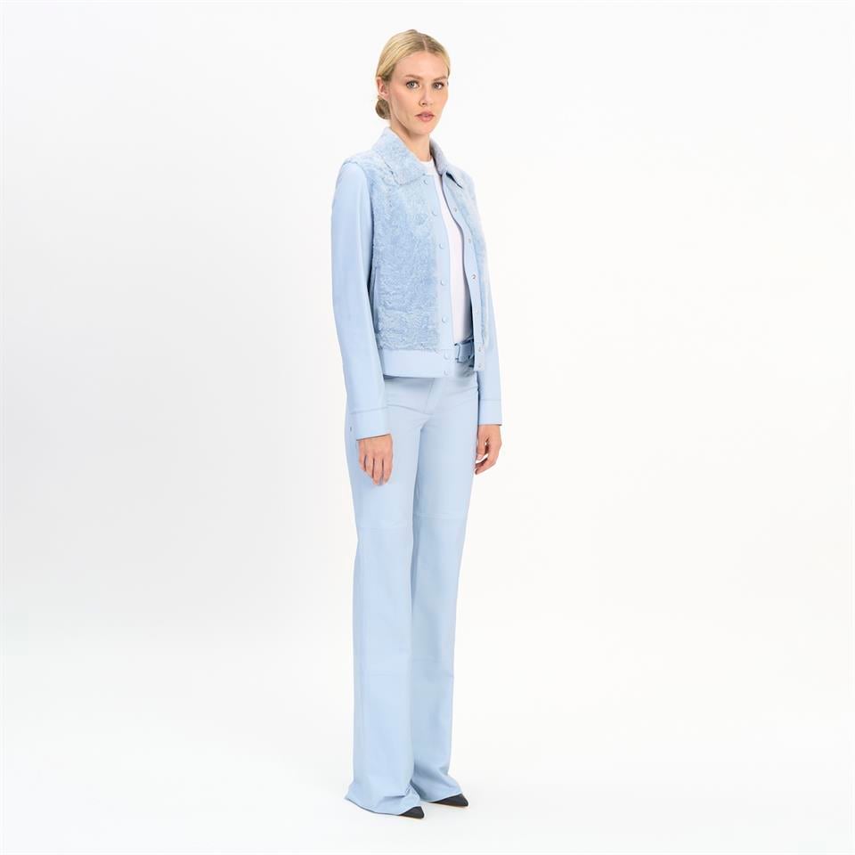 Desa 1972 K14413 | Shearling Short Collar Jacket