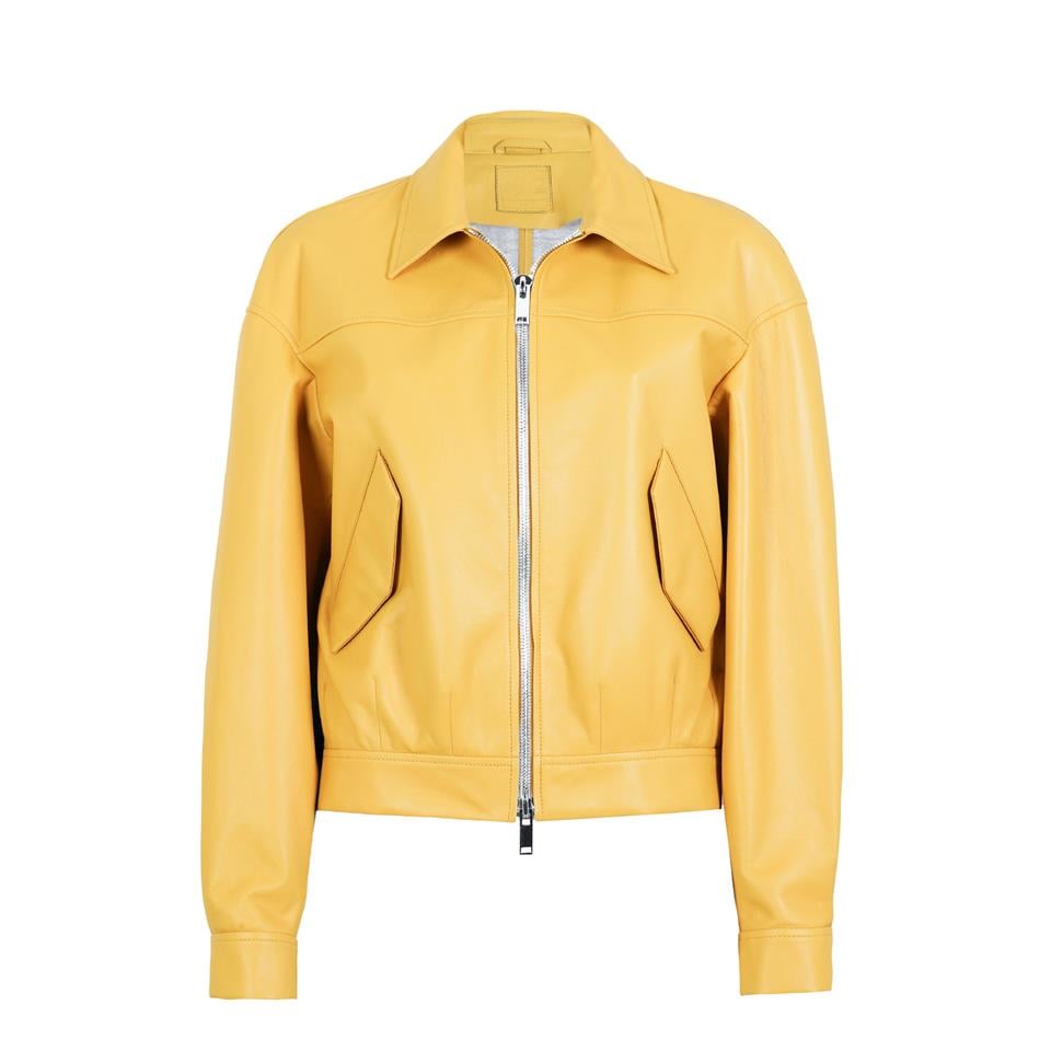 Desa 1972 K14430 | Leather Egg-Shaped Bomber Jacket