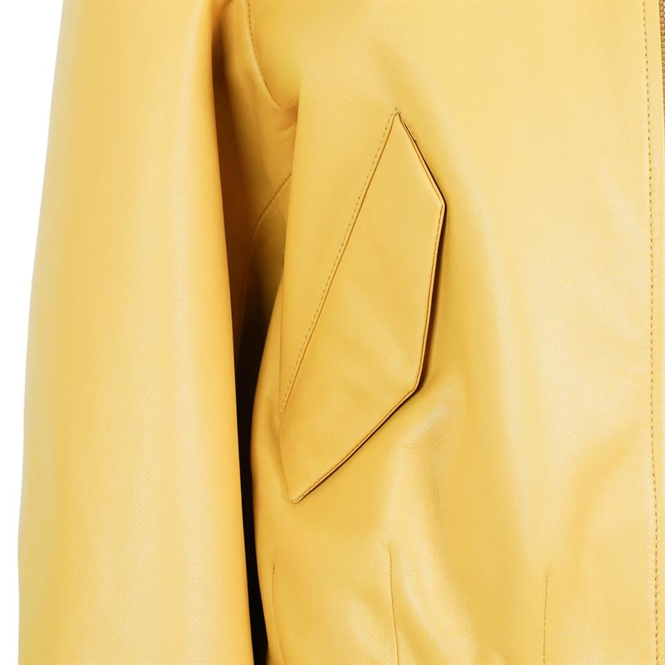 Desa 1972 K14430 | Leather Egg-Shaped Bomber Jacket