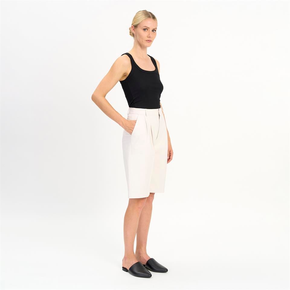 Desa 1972 K14439 | Leather Wide Leg Bermuda