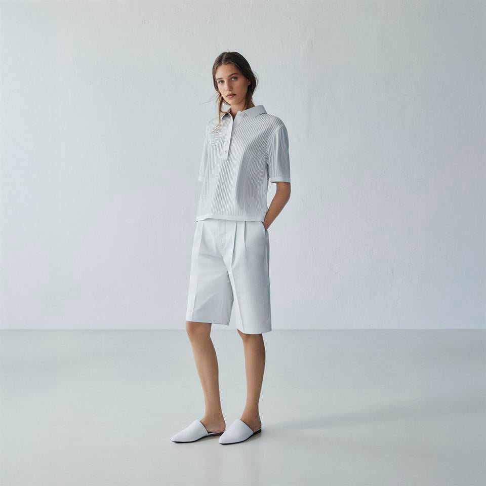 desa 1972 K14439 | Leather Wide Leg Bermuda