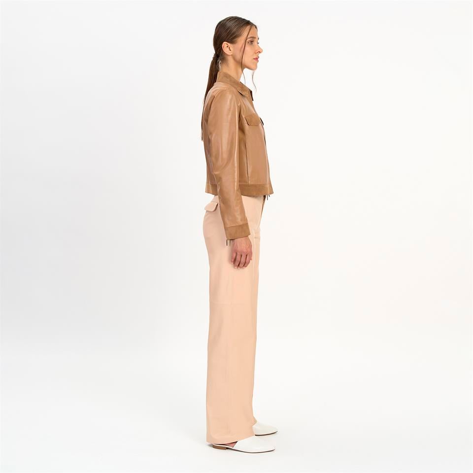 Desa 1972 K14453 | Leather Shırt Collar Jacket