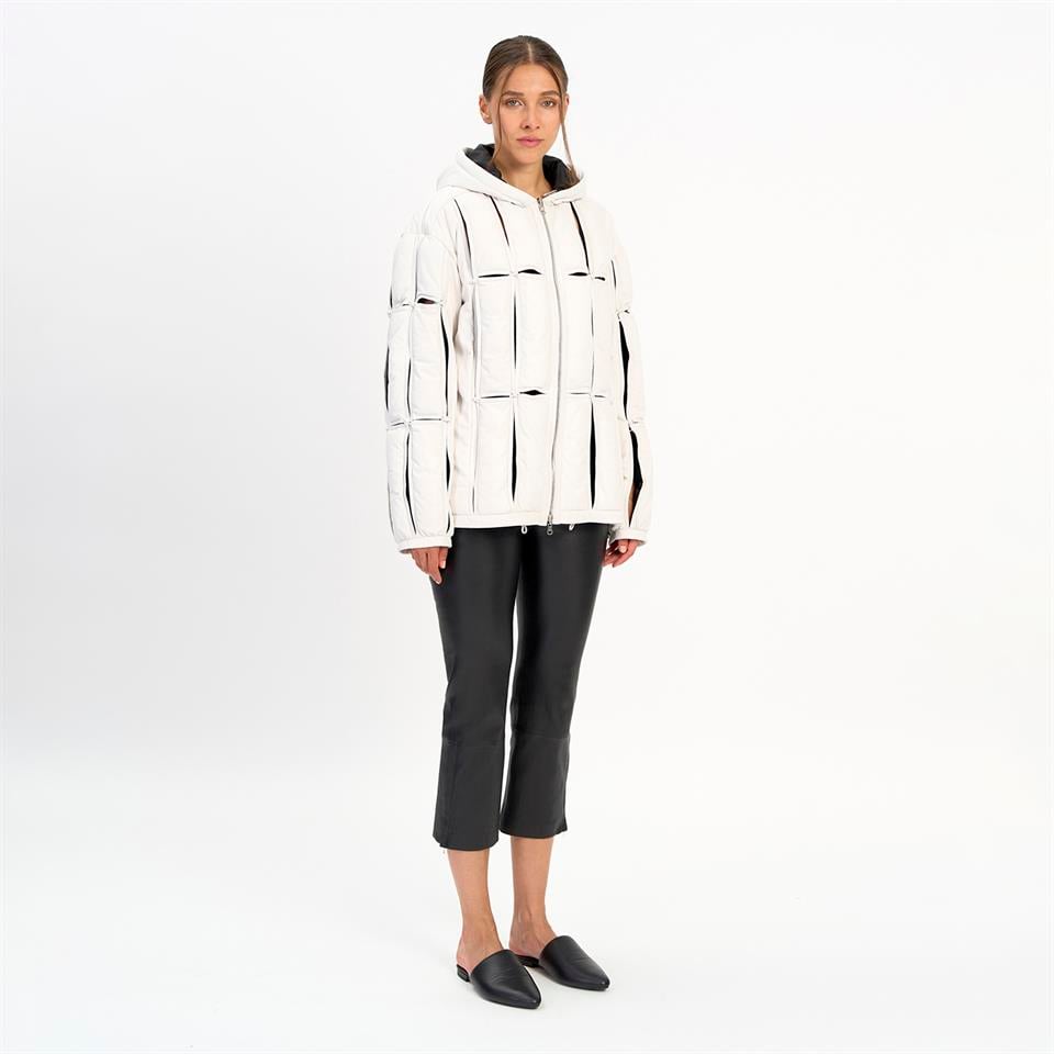 Desa 1972 K14458 | Leather Cut-Out Puffer Jacket