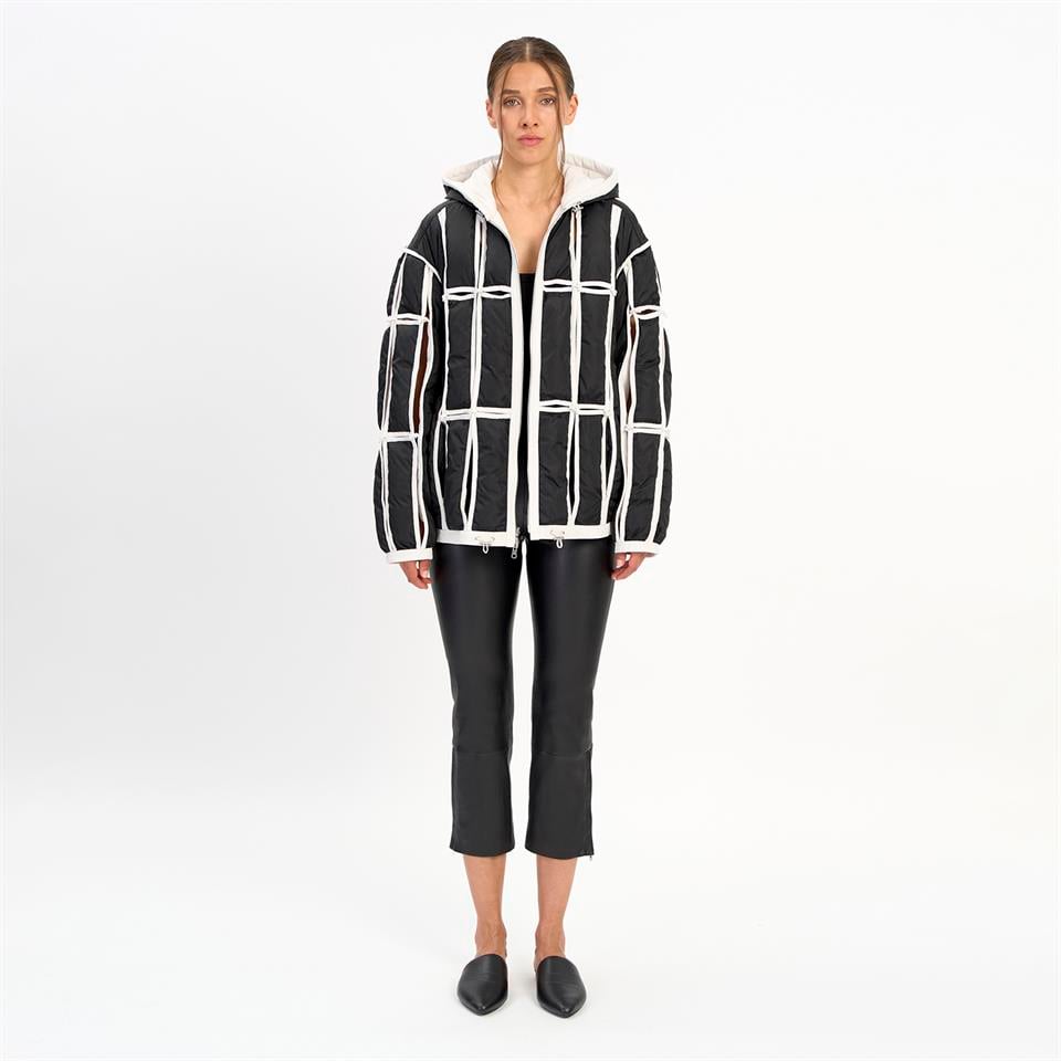 Desa 1972 K14458 | Leather Cut-Out Puffer Jacket