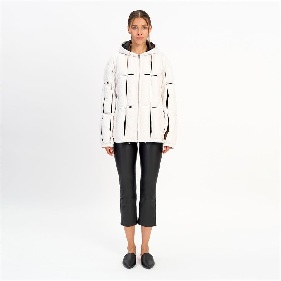 desa 1972 K14458 | Leather Cut-Out Puffer Jacket