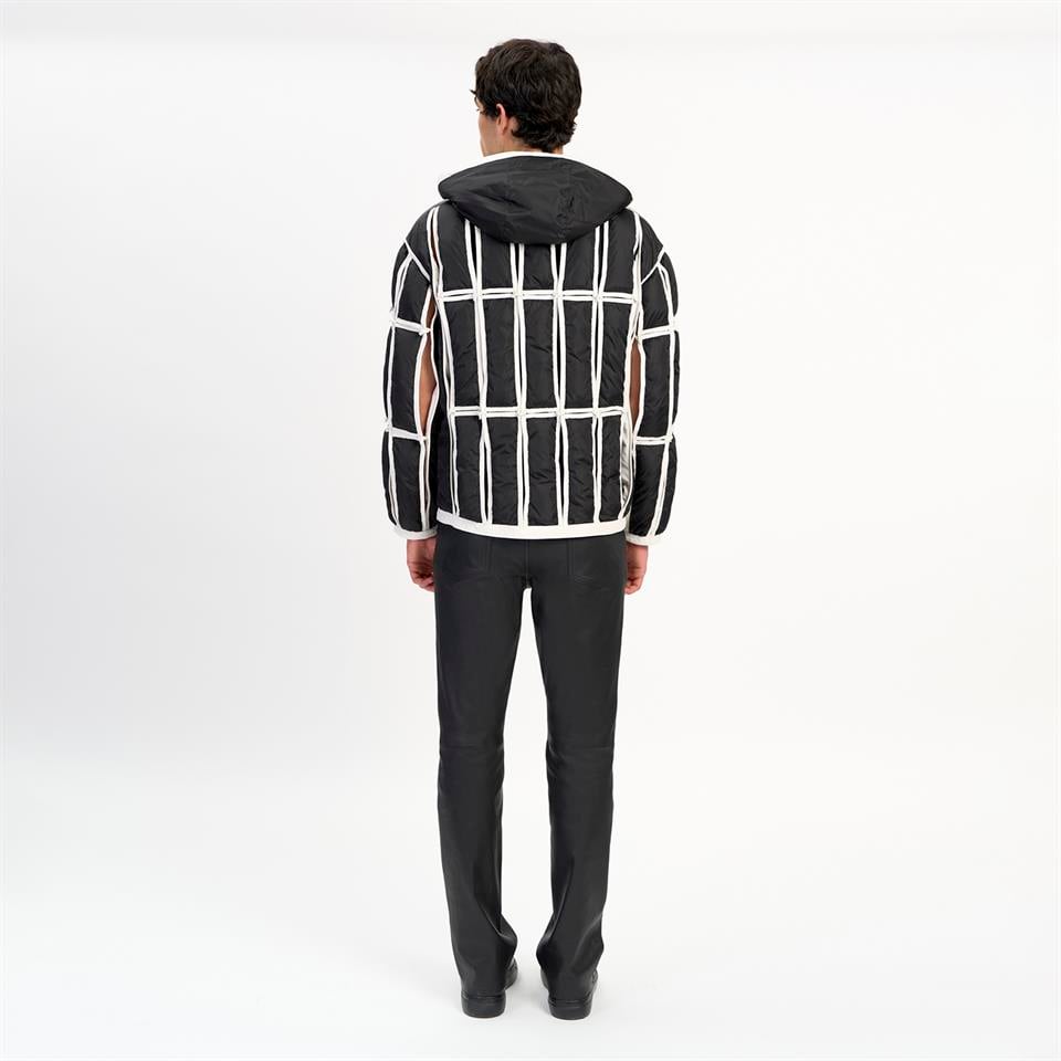 Desa 1972 K14495 | Leather Cut-Out Puffer Jacket