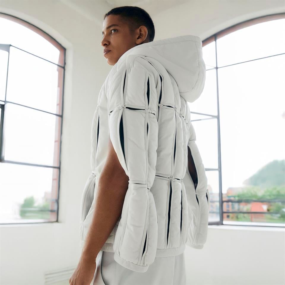 desa 1972 K14495 | Leather Cut-Out Puffer Jacket