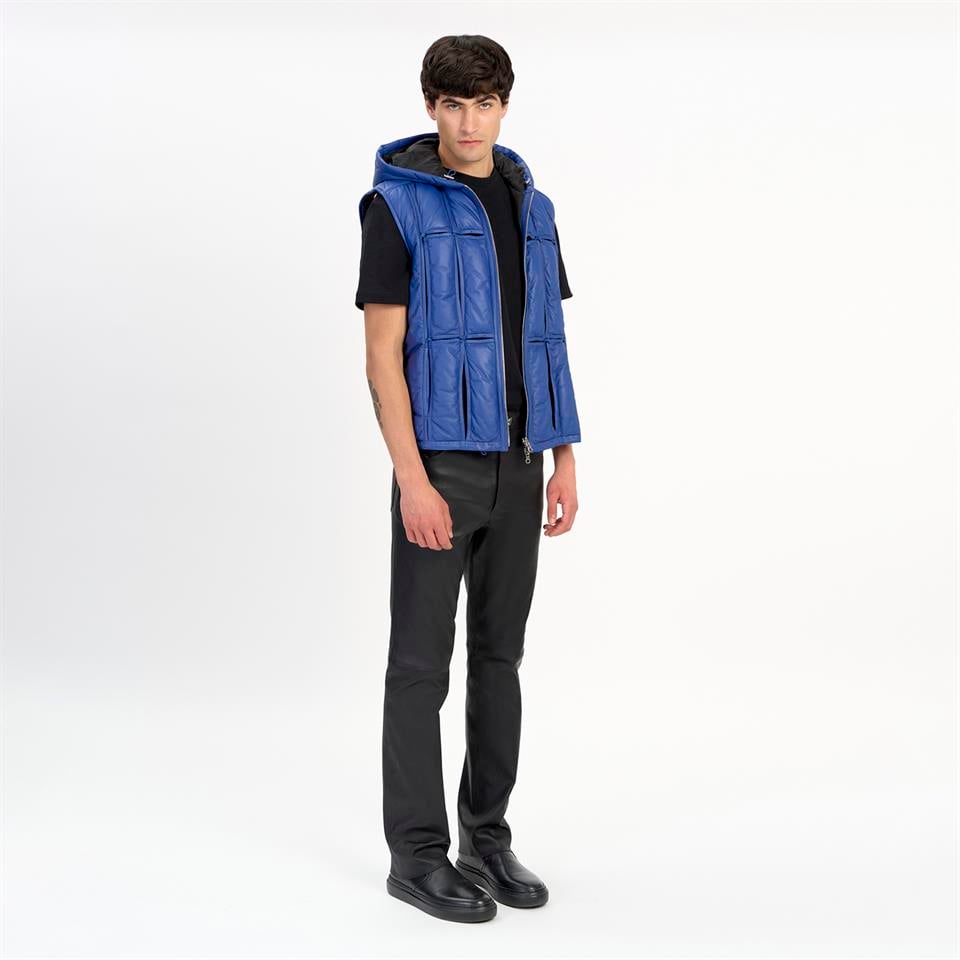 Desa 1972 K14496 | Leather Cut-Out Puffer Gılet