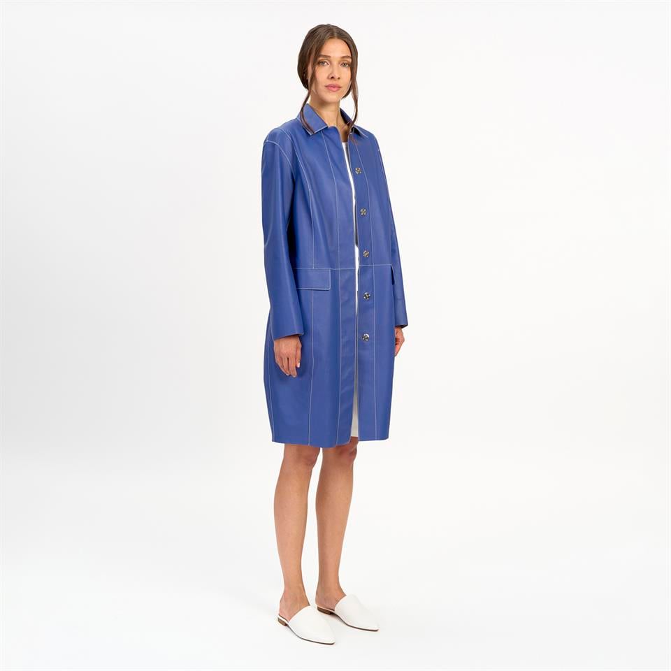 Desa 1972 K14523 | Leather Egg-Shaped Coat