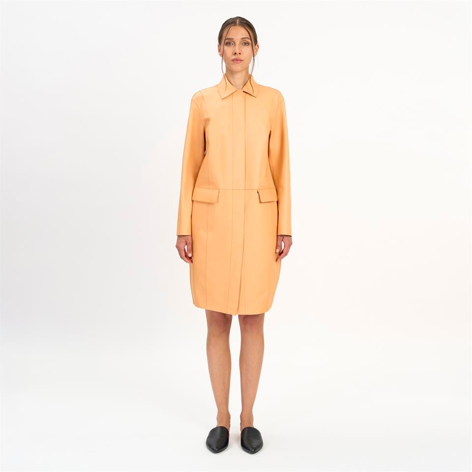 Desa 1972 K14410 | Leather Egg-Shaped Reversıble Coat