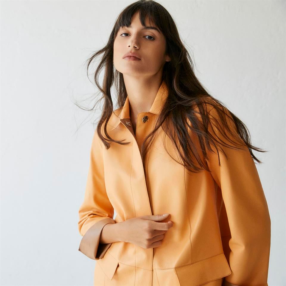 desa 1972 K14410 | Leather Egg-Shaped Reversıble Coat