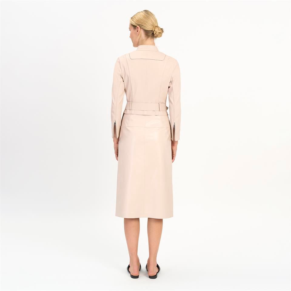 Desa 1972 K14433 | Leather Stretch Mini Belted Jacket