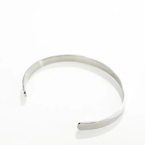 Designb 6mm Wide Bangle Bracelet In Silver Stainless Steel