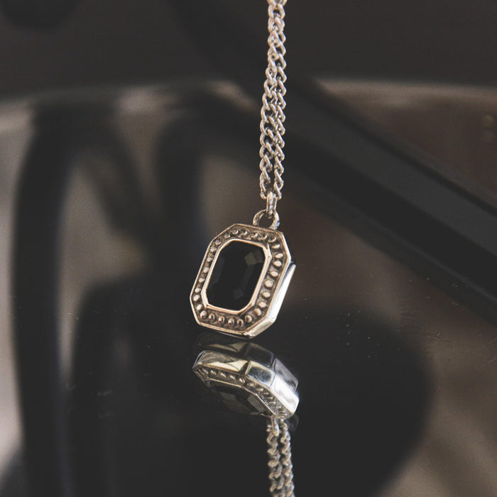 Designb Black Cut Necklace In Silver Stainless Steel