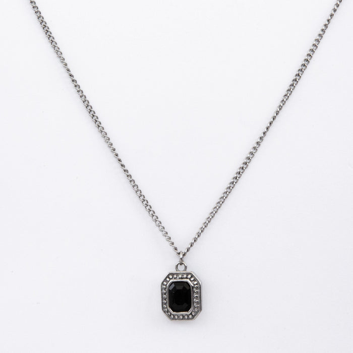 designb Black Cut Necklace in Silver stainless steel