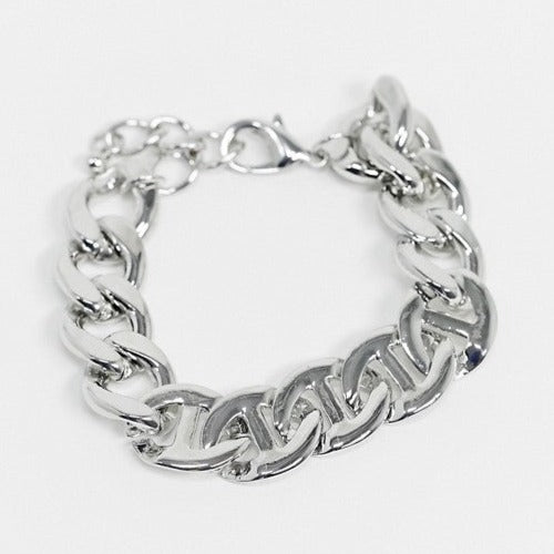 designb Chunky Chain Bracelet In Silver With Anchor Links