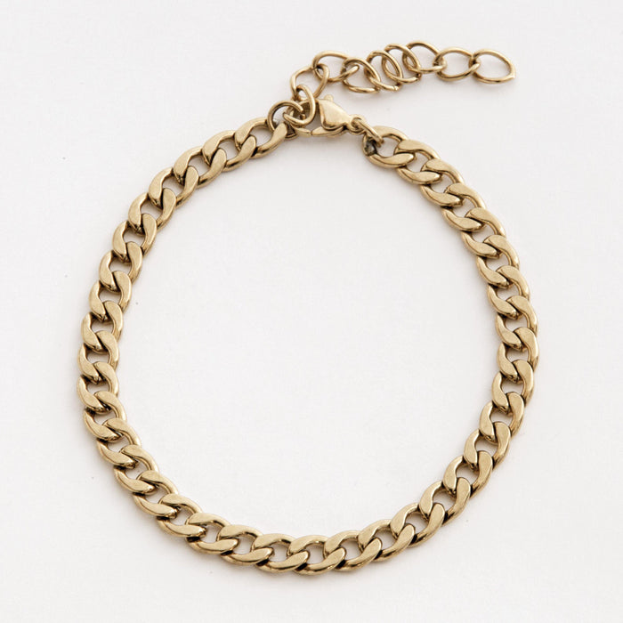 designb Curb Chain Bracelet in Gold stainless steel - 6mm