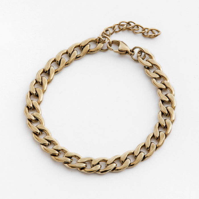 designb Curb Chain Bracelet in Gold stainless steel - 9mm