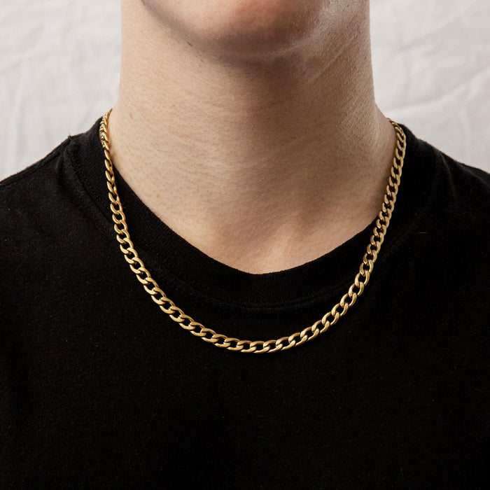 Designb Curb Chain Necklace In Gold Stainless Steel - 6mm