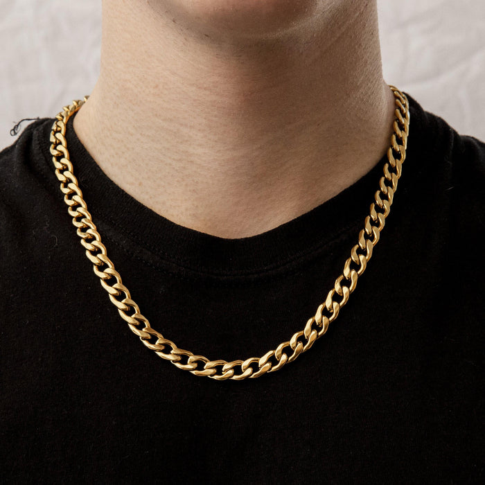 Designb Curb Chain Necklace In Gold Stainless Steel - 9mm