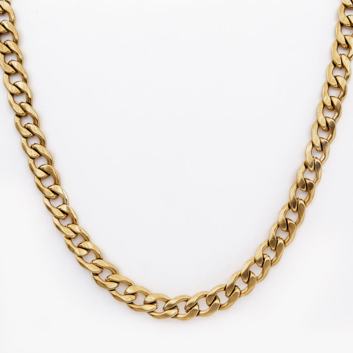 designb Curb Chain Necklace in Gold stainless steel - 9mm