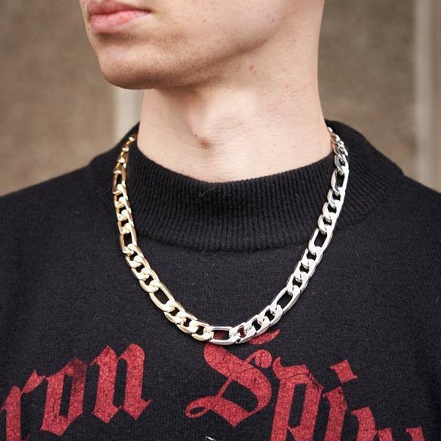 Designb 2 Tones Figaro Chain Necklace