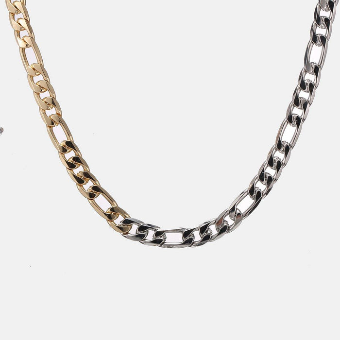 Designb 2 Tones Figaro Chain Necklace