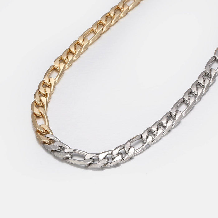 designb 2 Tones Figaro Chain Necklace
