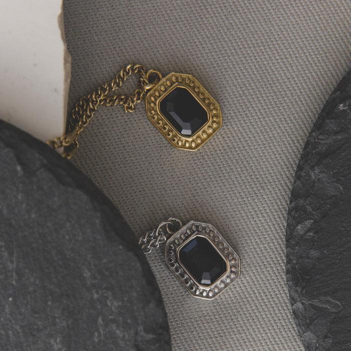 Designb Black Cut Necklace In Gold Stainless Steel