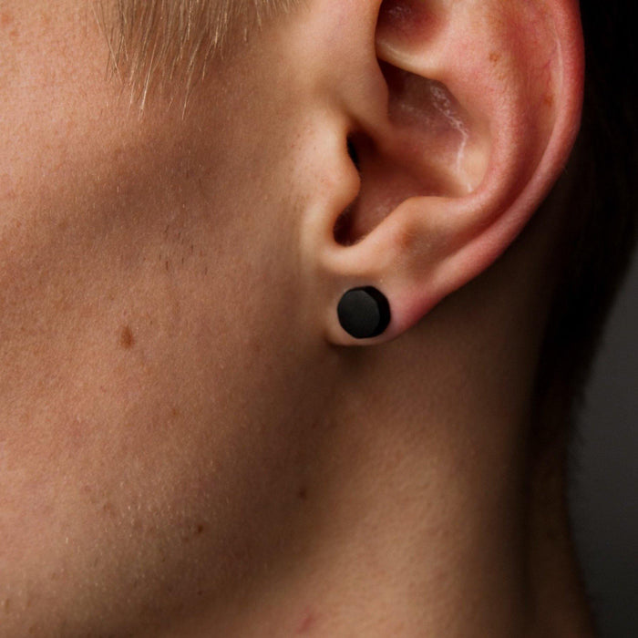 Designb Black Plug Earrings In Black