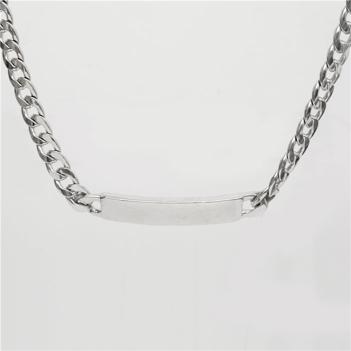 designb Chain ID Bar Necklace in Silver