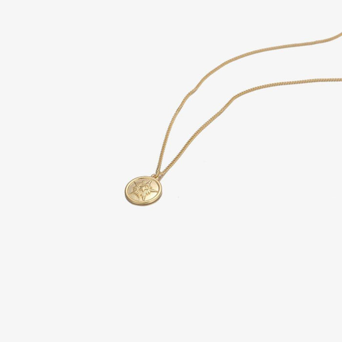 Designb Circle Charm Necklace With Gold Plating In 