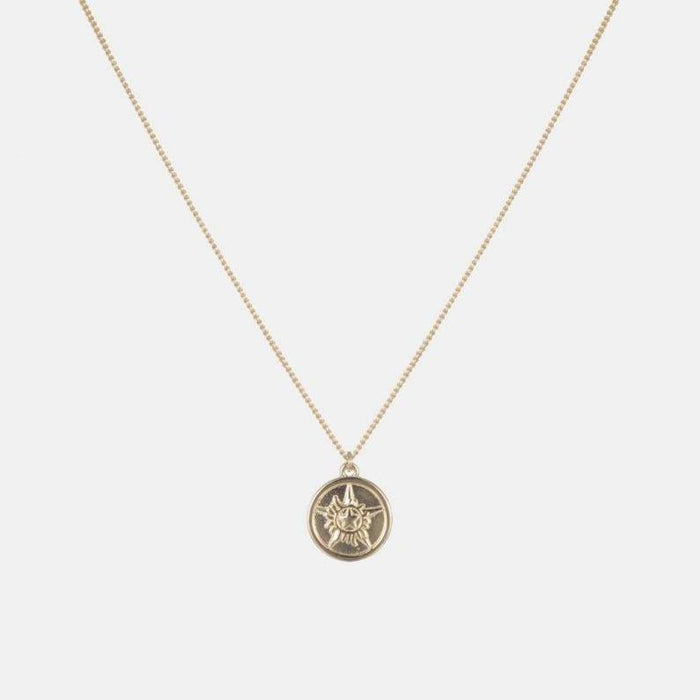 designb Circle Charm Necklace With Gold Plating In 