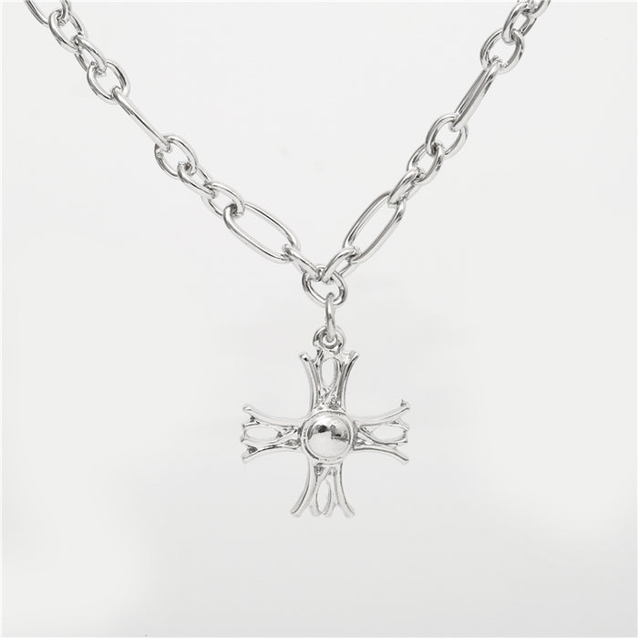 designb Cross Pendant Chain in Silver