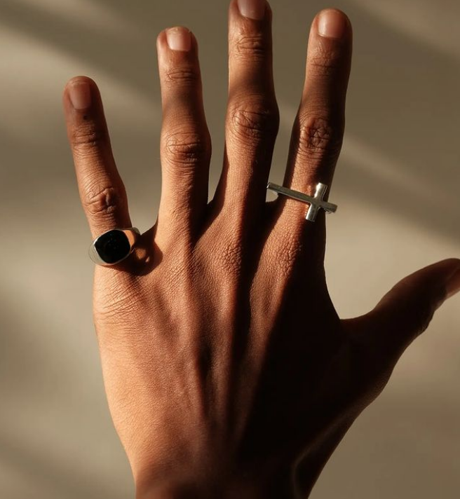 Designb Cross Ring In Silver