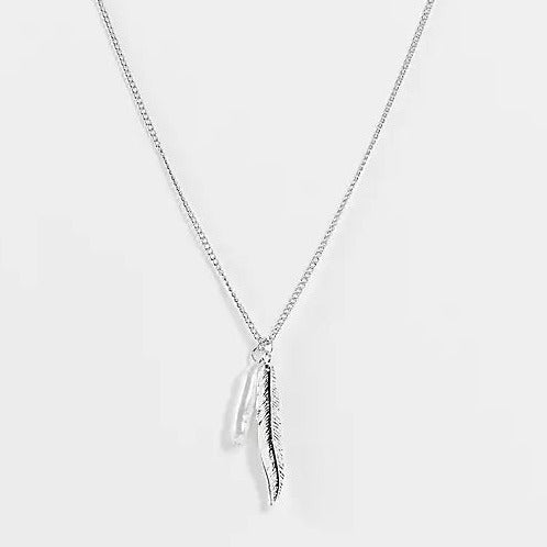 designb Feather and Pearl Necklace