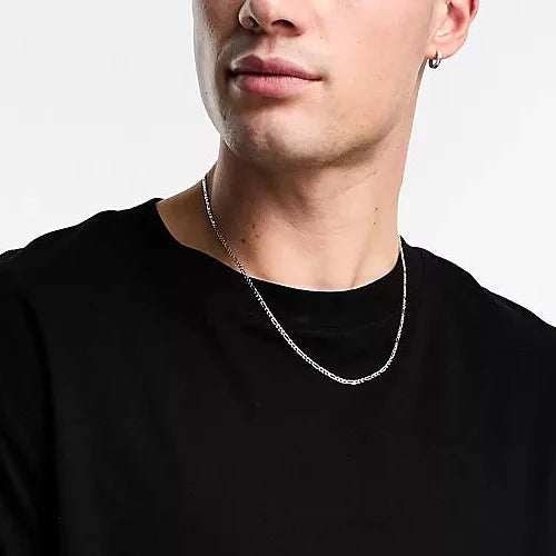 Designb Figaro Chain Necklace In Silver