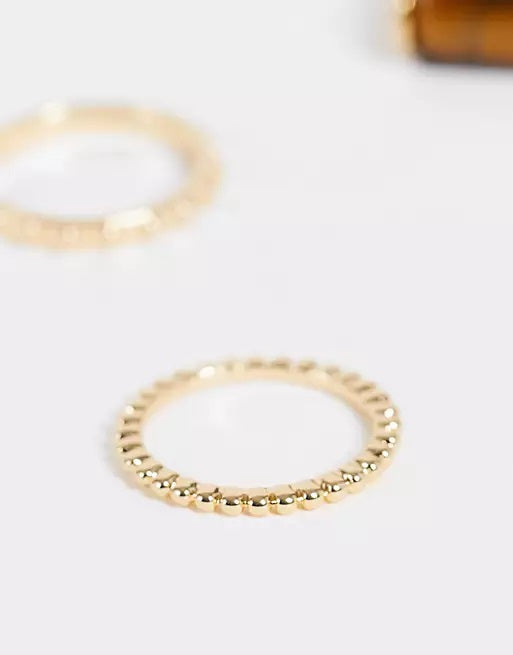 Designb Gold 3 Pack Tiger And Band Rings