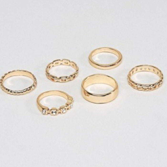 Designb Gold Multi-Design Band Rings In 6 Pack