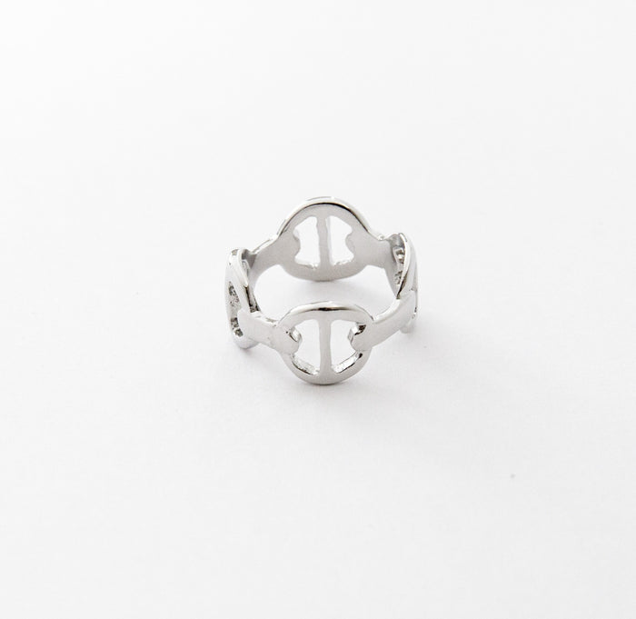 designb Interlock Chain Ring in Silver