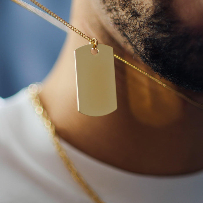 Designb Layered Gold Dog Tag Necklace