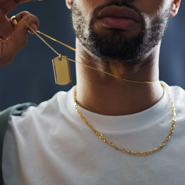 Designb Layered Gold Dog Tag Necklace