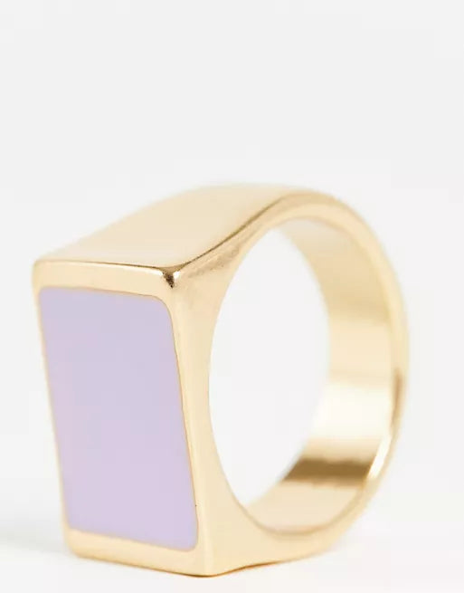 designb Lilac Enamel Signet Ring