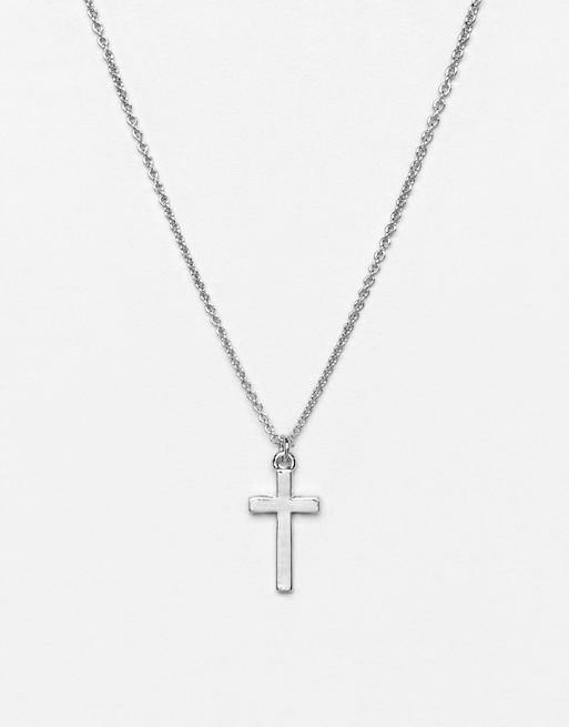Designb London Cross Pendant Necklace In Gold
