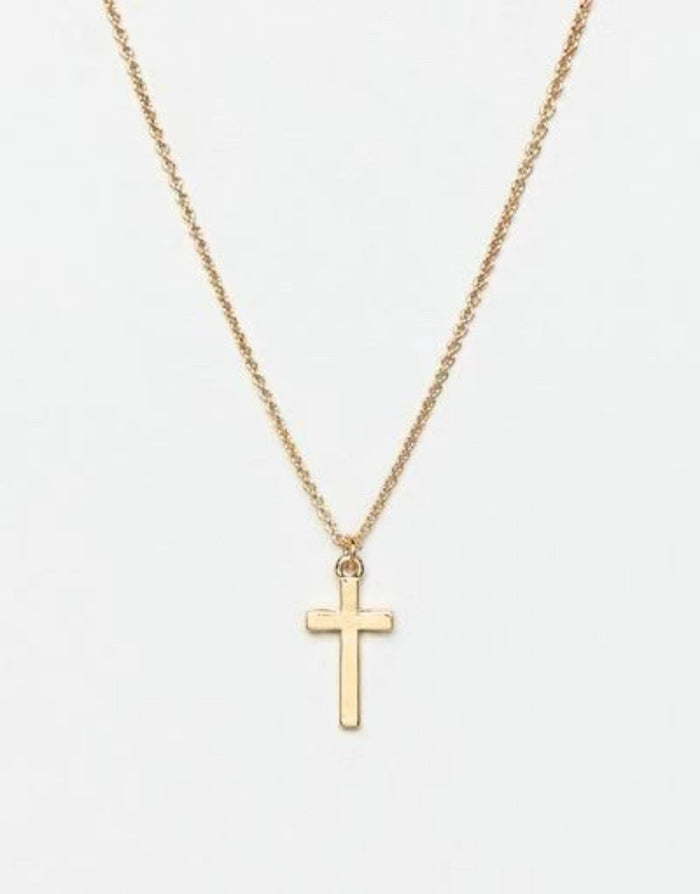 designb London Cross Pendant Necklace in Gold