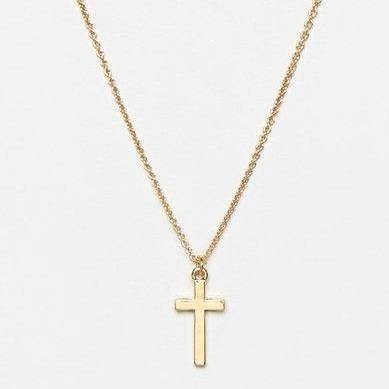 Designb London Cross Pendant Necklace In Silver