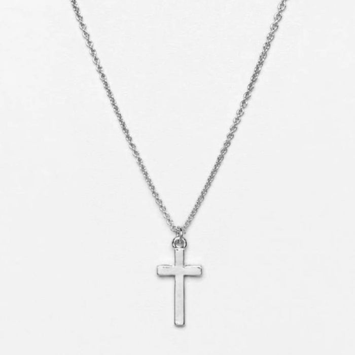 designb London Cross Pendant Necklace in Silver