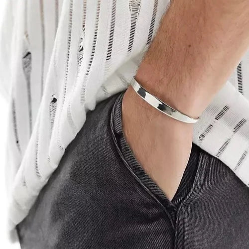 Designb Minimal Cuff Bracelet In Silver